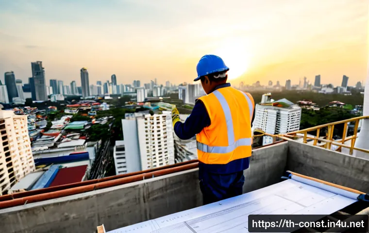 Home 17 건축 시공 직업의 장단점 - Photorealistic construction career advantages scene in Thailand: confident Thai construction enginee...